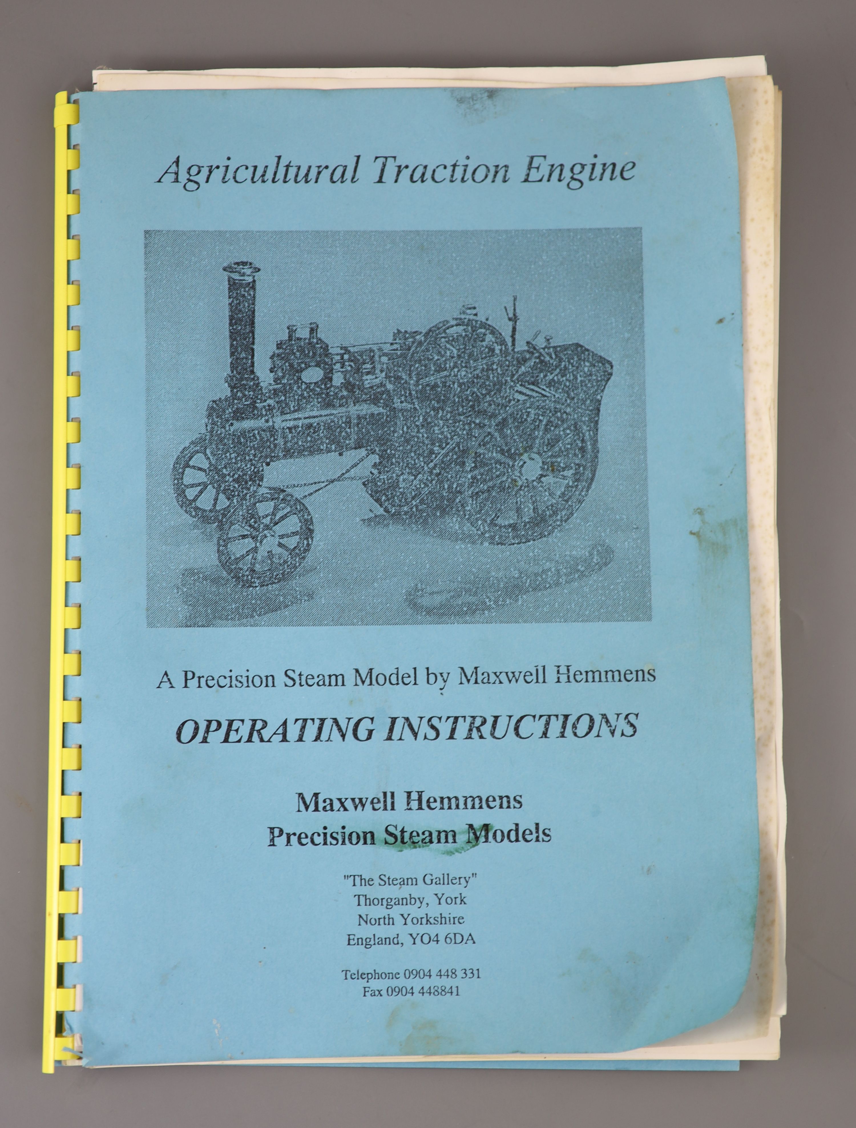 A Maxwell Hemmens Precision Steam Models agricultural traction engine,